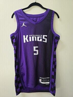 Brand New Sacramento Kings Purple and Black #5 Basketball Jersey
